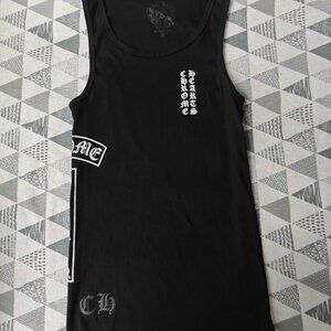 Chrome Hearts Black Ribbed Tank Top